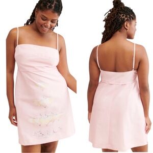 Rachel Antonoff Pink Champagne Tower Gwen A-Line Shift Mini Dress